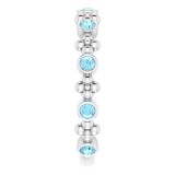 14K White Aquamarine Beaded Ring photo 4