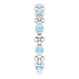 14K White Aquamarine Beaded Ring photo 4