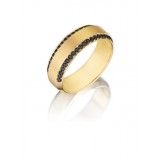 Henri Daussi 7mm Men's Wedding Band MB2-3 18k Gold Yellow 0.50 Ctw. photo 2