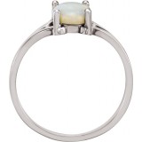 14K White Opal Ring photo 2