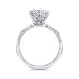 Shah Luxury Round Cut Diamond Engagement Ring In 14K White Gold (Semi-Mount) photo 4