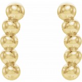 14K Yellow 8.3x1.9 mm Curved Beaded Earrings photo 2