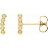 14K Yellow 8.3x1.9 mm Curved Beaded Earrings photo