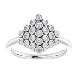 14K White 1/3 CTW Diamond Bezel-Set Cluster Ring photo 3