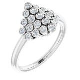 14K White 1/3 CTW Diamond Bezel-Set Cluster Ring photo