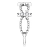 14K White .08 CTW Diamond Stackable Cross Ring photo 4