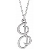 14K White Script Initial I 16-18 Necklace photo