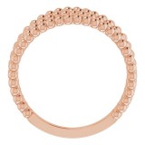 14K Rose Beaded Criss-Cross Ring photo 2