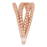 14K Rose Beaded Criss-Cross Ring photo 4