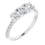 14K White 9/10 CTW Diamond Anniversary Band photo