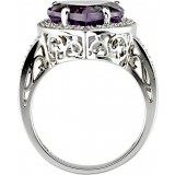 14K White Amethyst & 1/6 CTW Diamond Ring photo 2