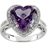 14K White Amethyst & 1/6 CTW Diamond Ring photo 3
