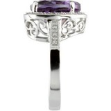 14K White Amethyst & 1/6 CTW Diamond Ring photo 4