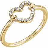 14K Yellow .07 CTW Diamond Heart Ring photo