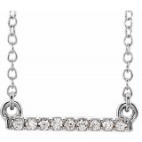 14K White .07 CTW Petite Diamond Bar 16-18 Necklace photo