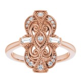 14K Rose 1/6 CTW Diamond Vintage-Inspired Ring photo 3