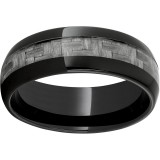 Black Diamond Ceramic Domed Band with 4mm Gray Carbon Fiber Inlay photo