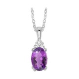 Gems One 10Kt White Gold Diamond (1/50Ctw) & Amethyst (1/2 Ctw) Pendant photo