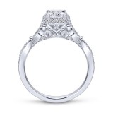 Gabriel & Co. 14k White Gold Victorian Halo Engagement Ring photo 2