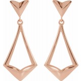 14K Rose Geometric Dangle Earrings with Backs photo 2