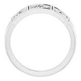 14K White Stackable Lattice Ring photo 2