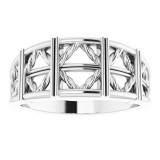 14K White Stackable Lattice Ring photo 3