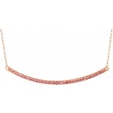 14K Rose Pink Sapphire Bar 16-18 Necklace photo