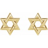 14K Yellow Star of David Earrings photo 2