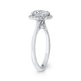 Shah Luxury 14K White Gold Round Diamond Halo Engagement Ring (Semi-Mount) photo 3