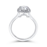 Shah Luxury 14K White Gold Round Diamond Halo Engagement Ring (Semi-Mount) photo 4