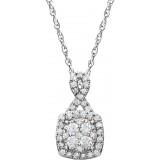 14K White 3/4 CTW Halo-Style Diamond 18 Necklace photo 2