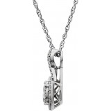14K White 3/4 CTW Halo-Style Diamond 18 Necklace photo 4