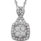 14K White 3/4 CTW Halo-Style Diamond 18 Necklace photo