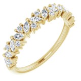 14K Yellow 1/2 CTW Diamond Tilted Marquise Anniversary Band photo