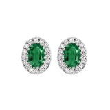 Gems One 14Kt White Gold Diamond (1/5Ctw) & Emerald (7/8 Ctw) Earring photo