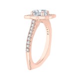 Shah Luxury 14K Rose Gold Cushion Cut Diamond Halo Vintage Engagement Ring (Semi-Mount) photo 3