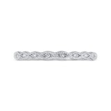 Shah Luxury 14K White Gold Diamond Wedding Band with Milgrain photo