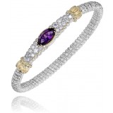 Vahan 14k Gold & Sterling Silver Amethyst Bracelet photo