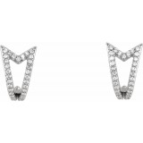 14K White 1/6 CTW Diamond Geometric J-Hoop Earrings photo 2