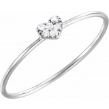 14K White .03 CTW Diamond Petite Heart Ring photo