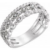 14K White 1/8 CTW Stackable Diamond Ring photo