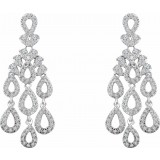 14K White 7/8 CTW Diamond Dangle Earrings photo 2