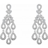 14K White 7/8 CTW Diamond Dangle Earrings photo 2