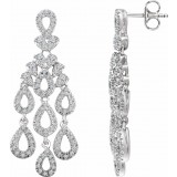14K White 7/8 CTW Diamond Dangle Earrings photo