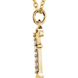 14K Yellow .03 CTW Diamond Lowercase Initial f 16 Necklace photo 2