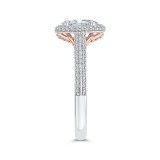 Shah Luxury 14K Two-Tone Gold Round Diamond Halo Engagement Ring (Semi-Mount) photo 3