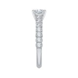 Shah Luxury 14K White Gold Princess Cut Diamond Cathedral Style Engagement Ring (Semi-Mount) photo 2