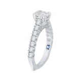 Shah Luxury 14K White Gold Princess Cut Diamond Cathedral Style Engagement Ring (Semi-Mount) photo 3