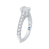Shah Luxury 14K White Gold Princess Cut Diamond Cathedral Style Engagement Ring (Semi-Mount) photo 3