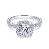 Gabriel & Co. 14k White Gold Contemporary Halo Engagement Ring photo